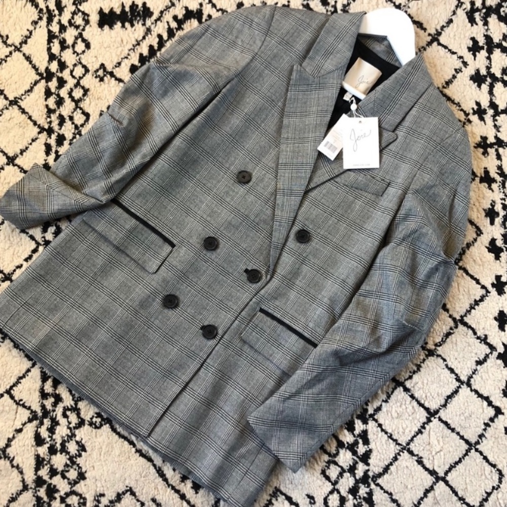 NWT Joie Tamika Blazer in Caviar Multi Plaid